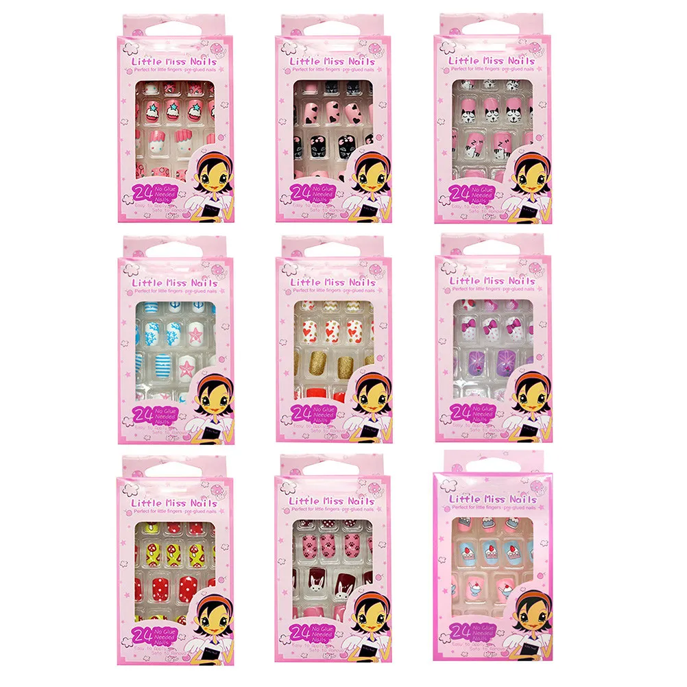 

Fake Nails for Little Press on Childrens False Artificial Bulk