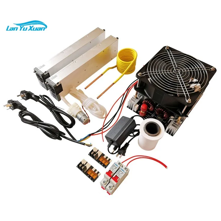 

4000W ZVS Induction Heater Main Unit+Coil+Pump+Pump Power+70mL Crucible+2 Power Supply+Air Switch