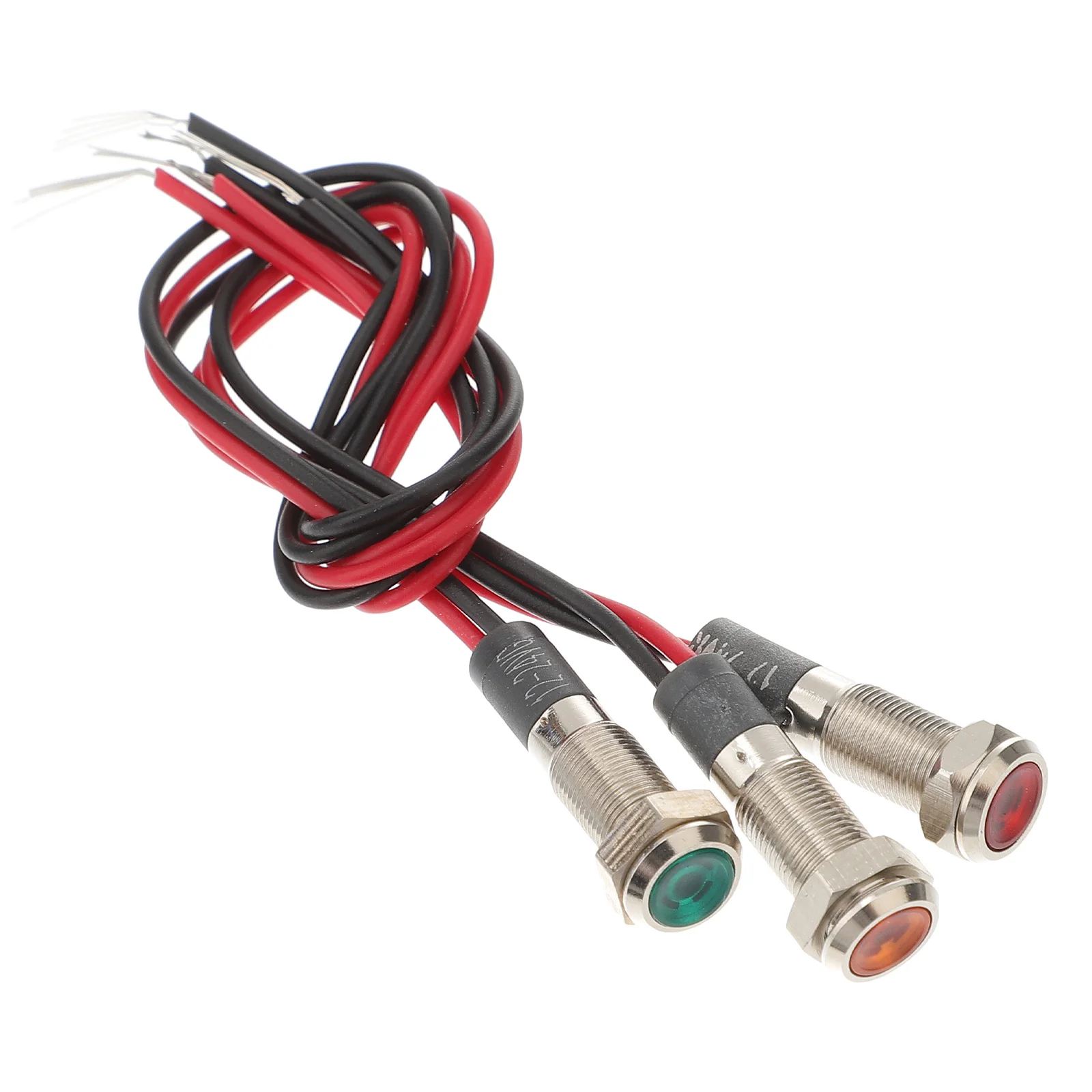 

3Pcs LED Indicator Light Wired Waterproof Signal Lamp Screw Terminal for Car Boat Dash Panel Bright Warning Lamp