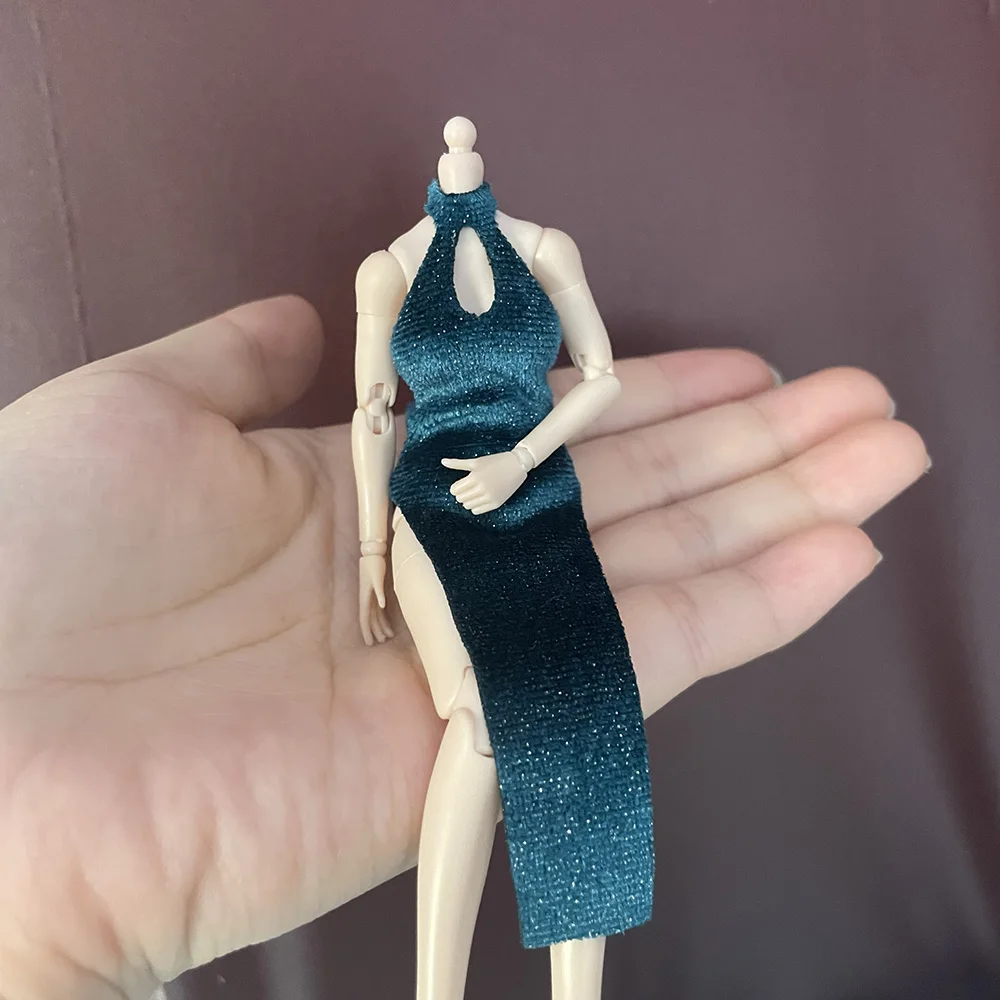 1/12 Figma Mehrfarbiges Qipao rückenfreies enges Kleid Cheongsam Abendkleid Modell passend für 6" weibliche Soldat Actionfigur Gynoid Puppe