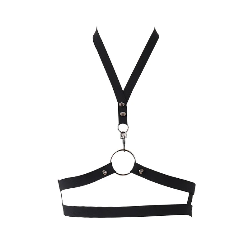 Harnais de corps Sexy des années 90, soutien-gorge Cage, haut court pour femmes, harnais de Bondage noir Rave, gothique, fétiche, pôle danse, robe de Bondage