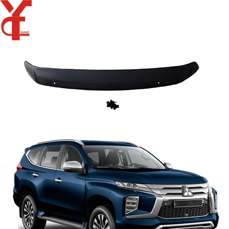 Car Bonnet Guard For Mitsubishi Pajero Sport 2020 2021 Acrylic accessories Tinted Guard Bug Shield Bonnet Deflector Car Stylings