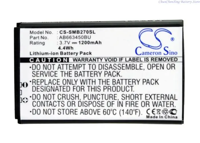 Cameron Sino  1200mAh Mobile, SmartPhone Battery AB663450BU for Samsung B2700, GT-B2700