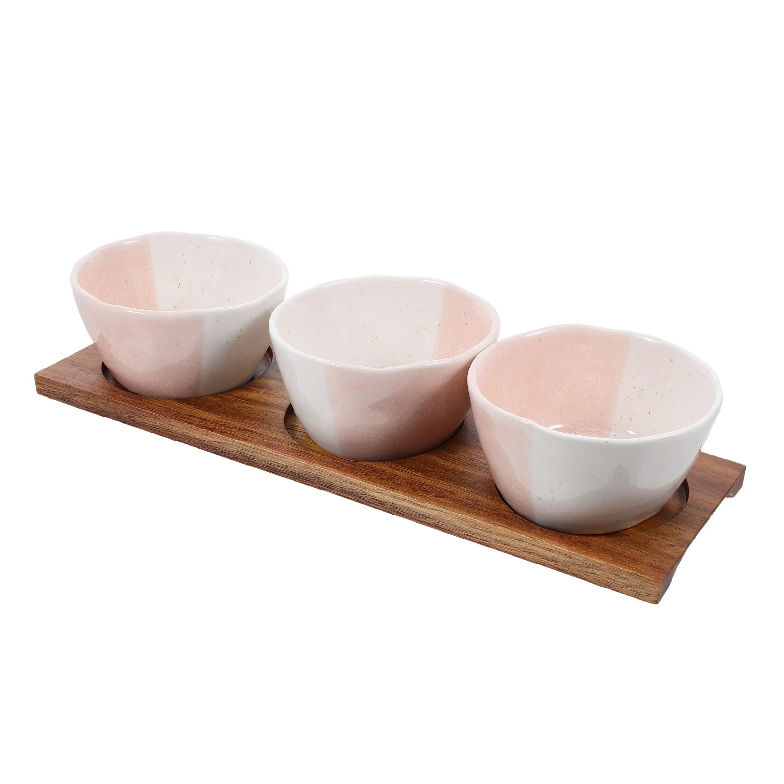 

1Set Ceramic Snacks Bowl Set with Wood Tray Multi-Functional Serving Dish for Dry Fruit Candy Nuts Desserts Party Wedding Home