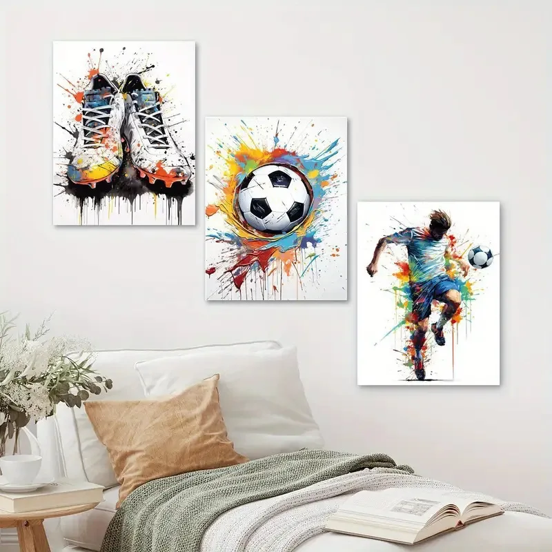 Affiche murale sur toile, décoration murale moderne avec graffiti de football, peinture pour la chambre de garçon, le salon, la salle de jeux, la décoration de la maison