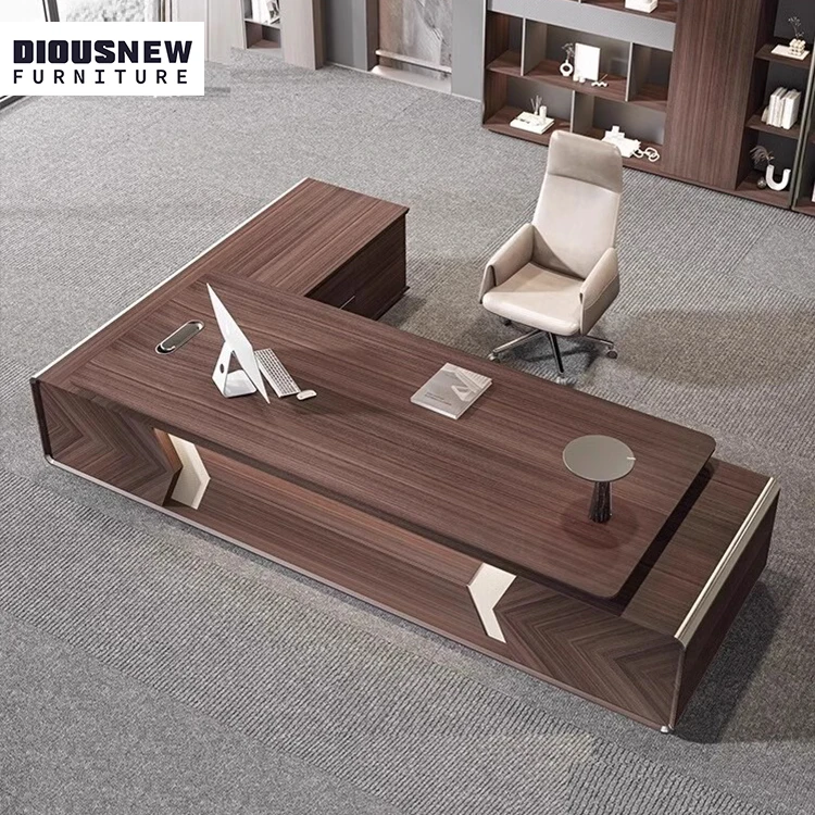 Chairman's Office Boss Desk 2.4m Simple Modern Executive Desk 3.2m President's Manager Desk L Shape Ceo Table And Chair Set