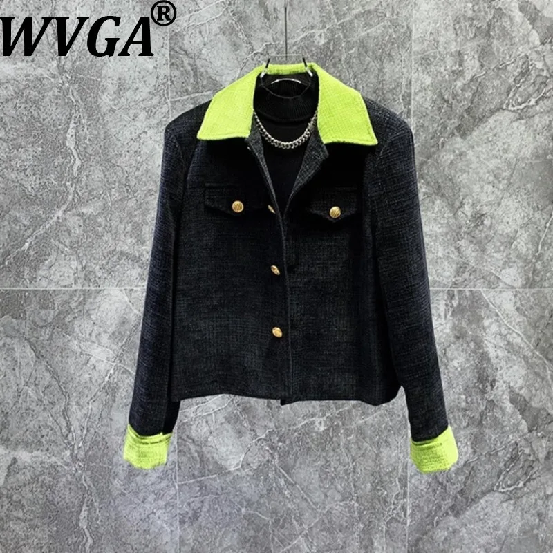 

WVGA весна осень новые мужские лоскутные модные утолщенные короткие куртки с цветными блоками нишевые повседневные пальто с откидным воротником W16029