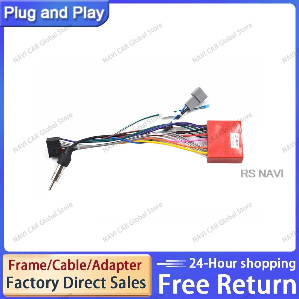 NAVI Car Radio Stereo Wiring Harness Cable Adapter Android 16 pin For Mazda 2 3 6 16PIN Wiring Low profile modification