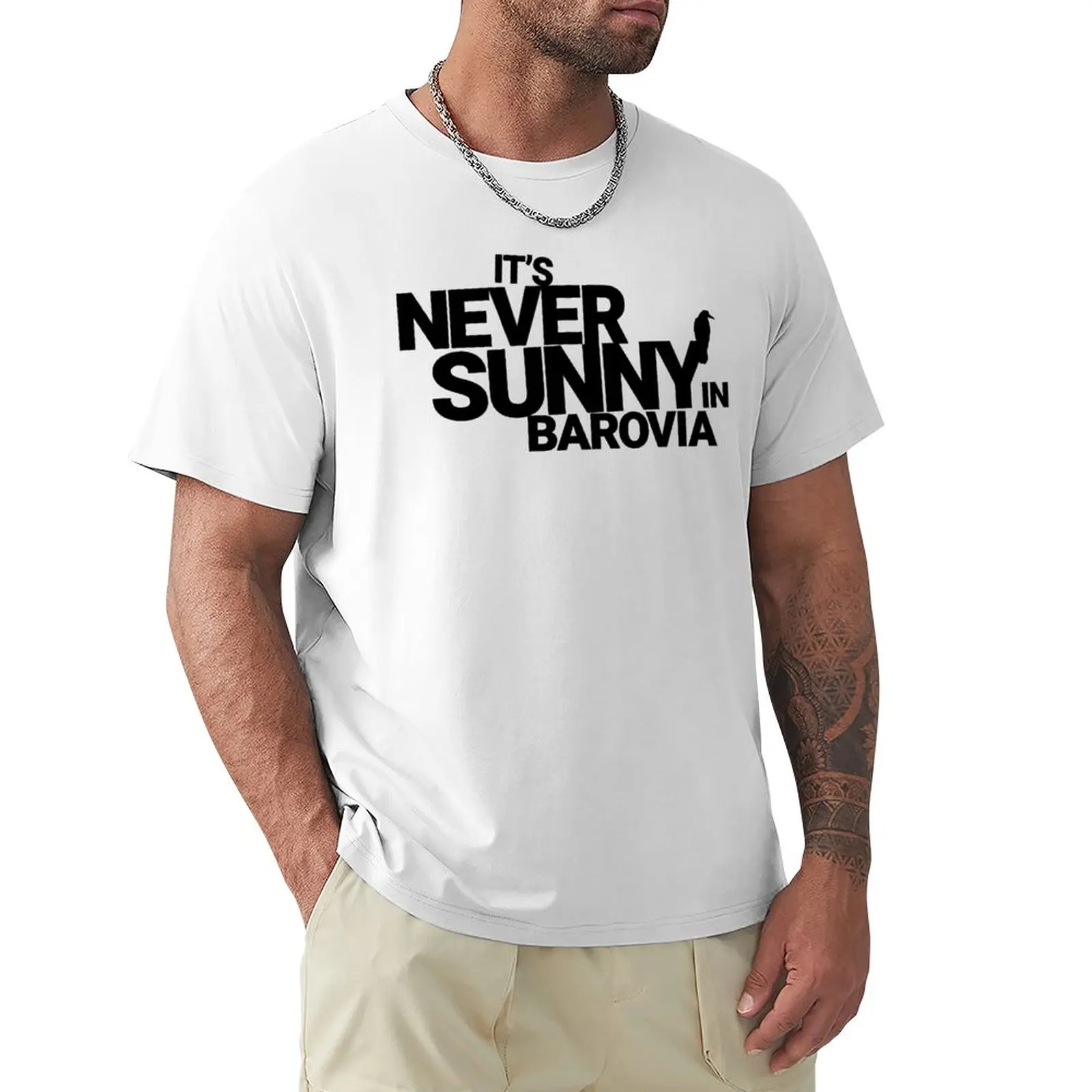 

Мужская футболка для пляжа, летняя футболка с надписью «It's Never Sunny in бароvia», новая коллекция, футболка, Мужская хлопковая футболка