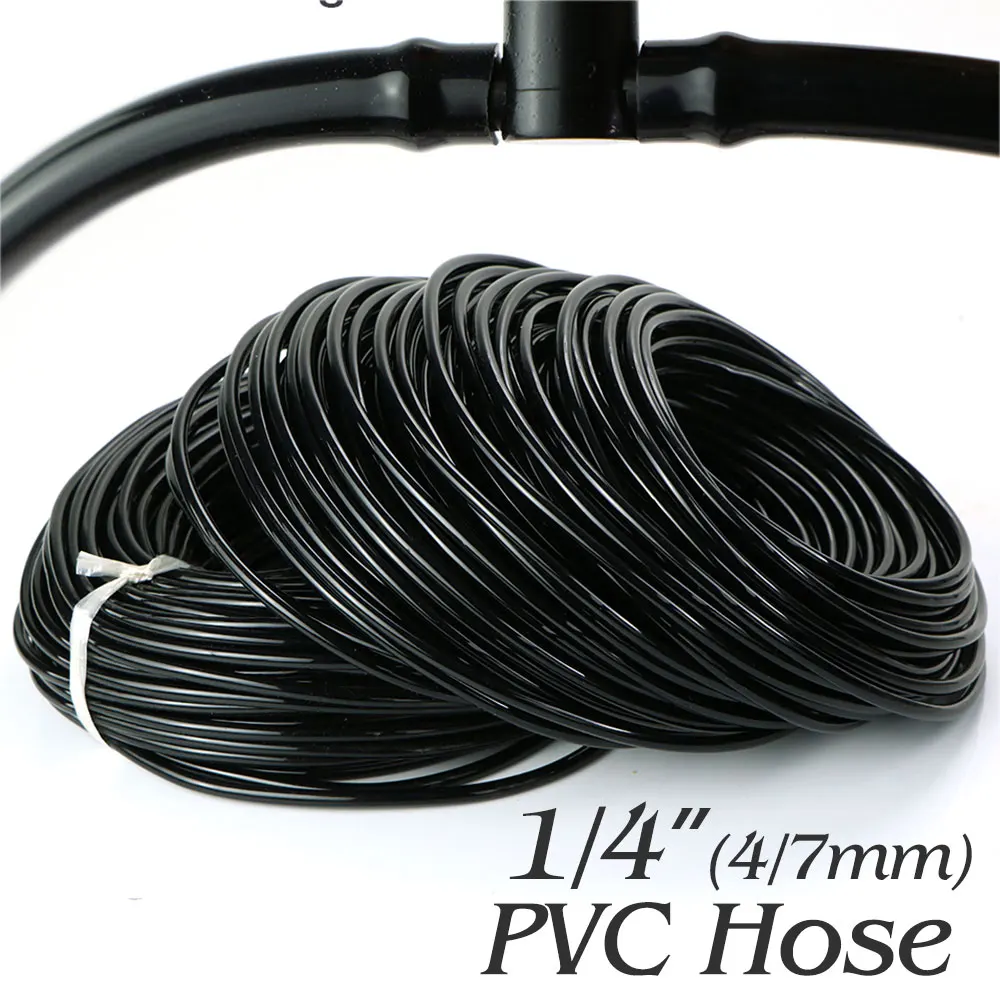 25/50M 4/7mm Hose Micro-Drip Irrigation Kit 8-Hole Adjustable Dripper Garden Watering System for Greenhouse Plants Pot Watering