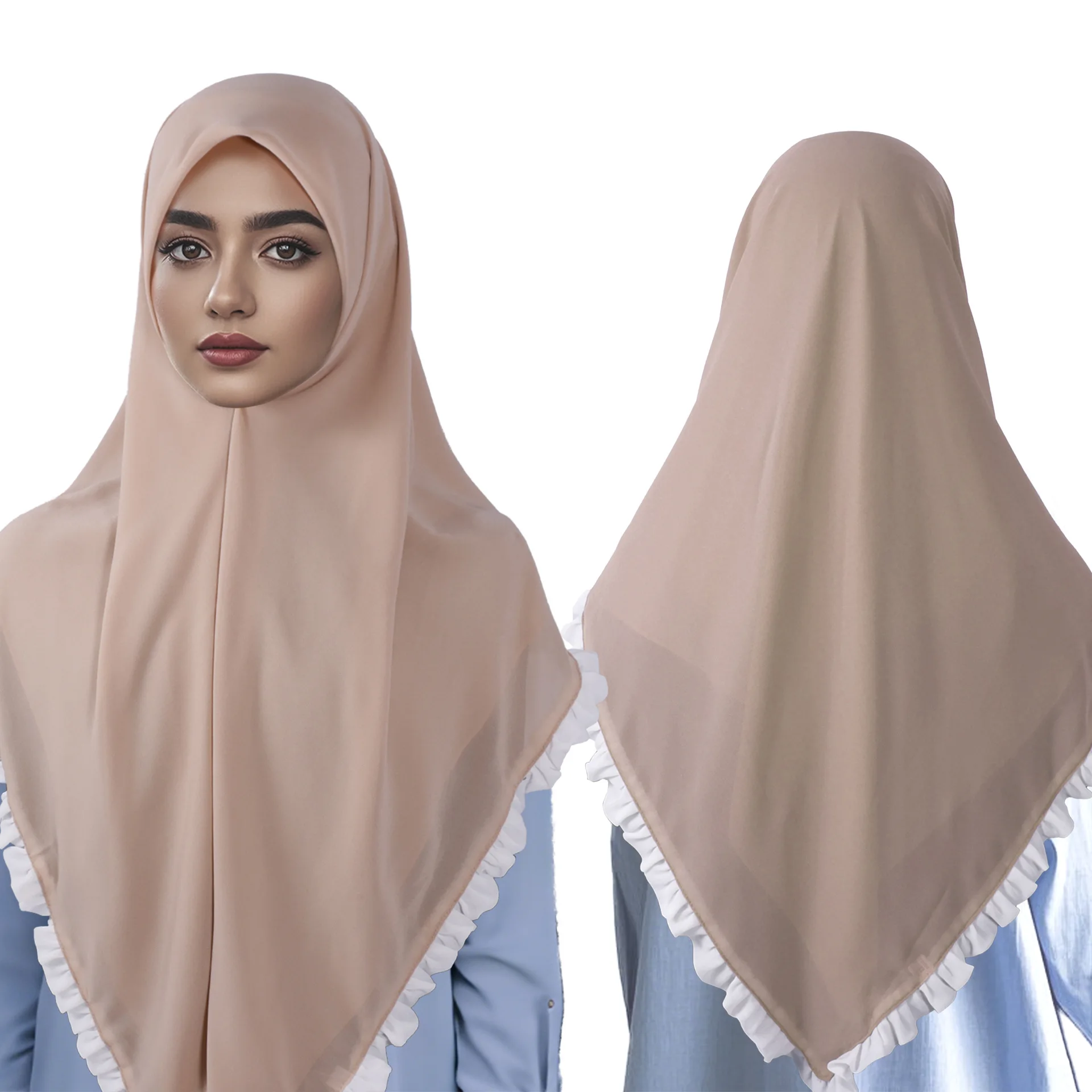 

115*115 см хиджаб с оборками, мусульманский женский платок, тюрбан, шифоновая повязка на голову, шали, шарфы, банданы, повязка на голову, платок, Turbante Mujer