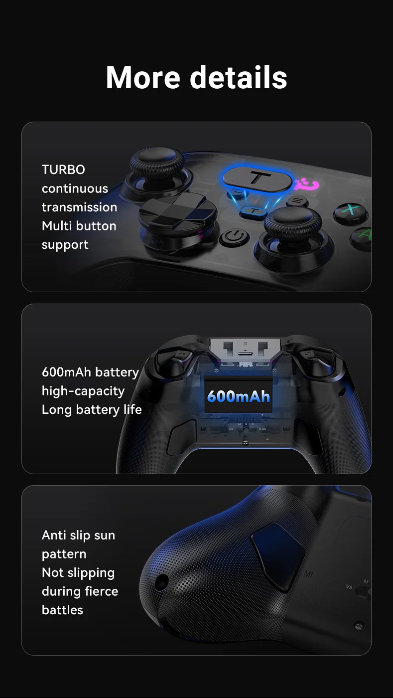 G7 Kabelloser Mobiler Spiele-Controller, Hall-Joystick, Trigger, Unterstützt Switch/Android/iOS/P4/PC, G6 Controller Upgrade-Version – Detail 14