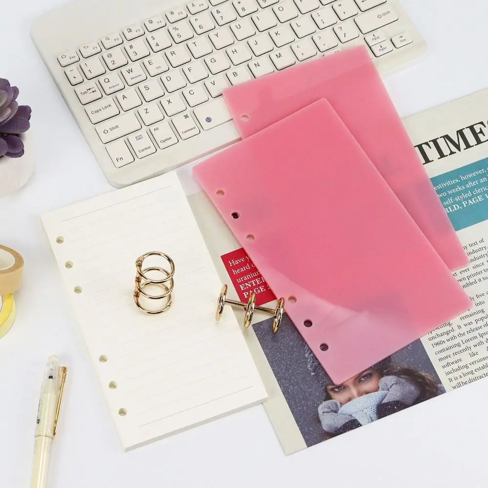 Capa acrílica para caderno a6, pasta transparente com glitter, material de papelaria para escritório, capa para scrapbook, escola e escritório