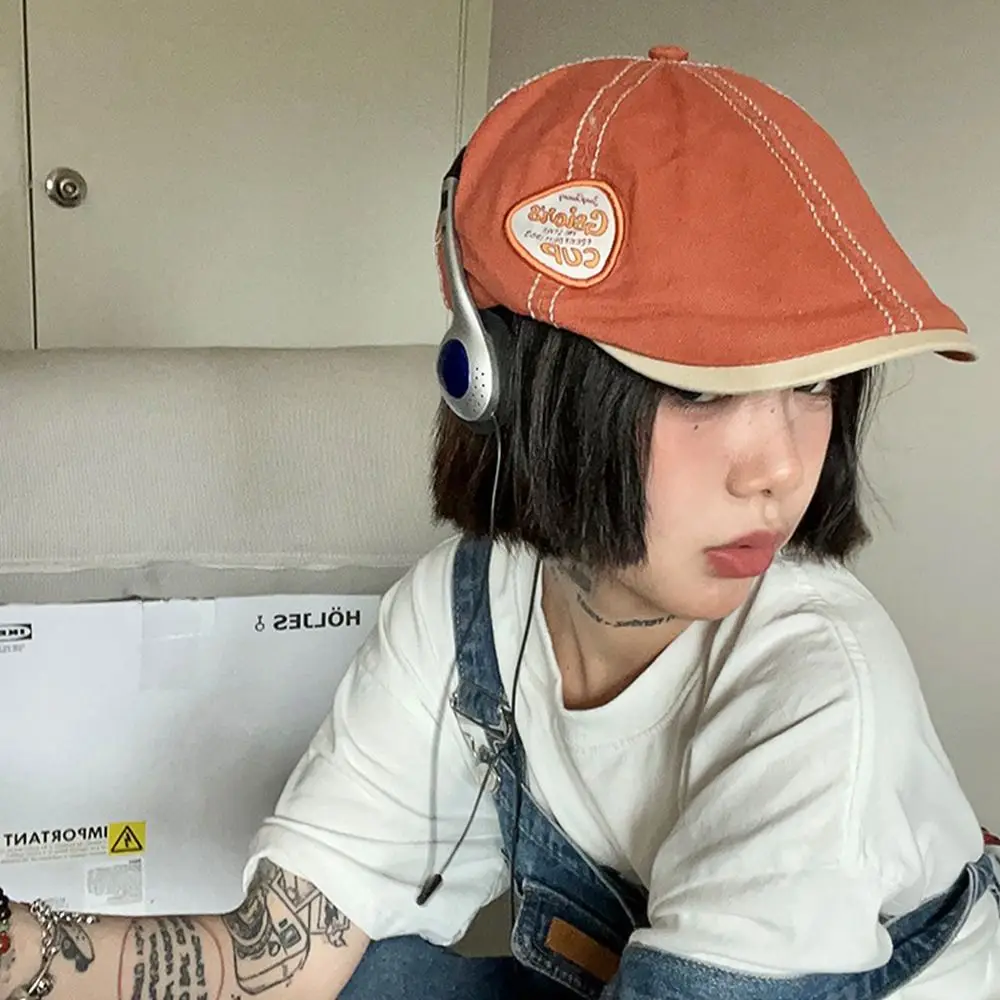 أزياء خمر إلى الأمام قبعة التطريز Y2k موزع الصحف قبعة الأمريكية قناع قبعات رعاة البقر للجنسين