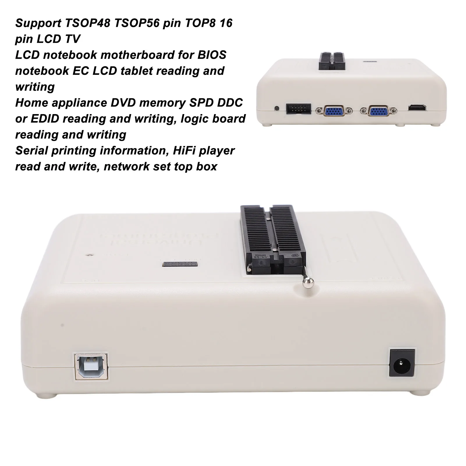 IC Programmeur Chip Programmeur Kit Extreem snel voor IC LCD TV Monitor Auto DVD RT809H met kabels Programmeur