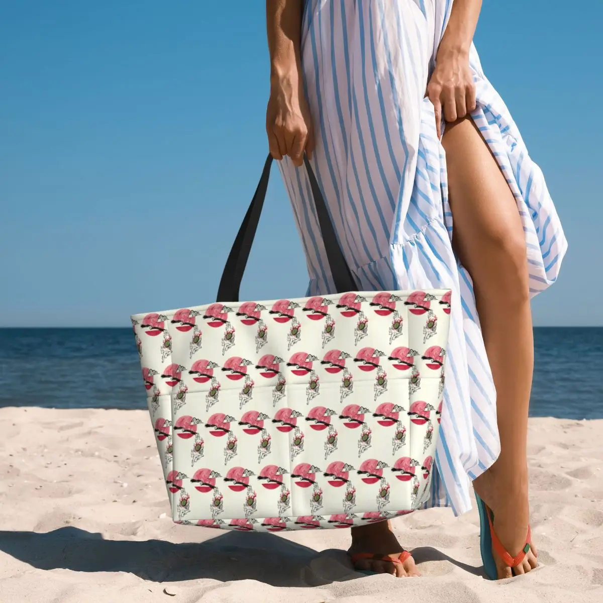 

Japanese Okami Wolf Beach Tote Bag Sport Gym Yoga Duffle Large Tote Bag Women Travel Bag Fitness bag
