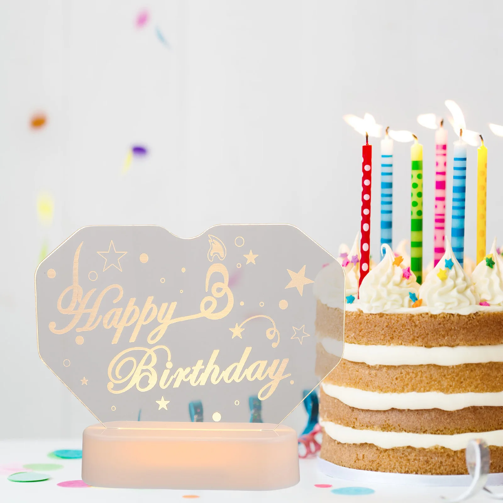 

3D Acrylic Birthday Letter Lights Durable Led Decorations For Party Festival Home Decoration Gift Happy Birthday Sign