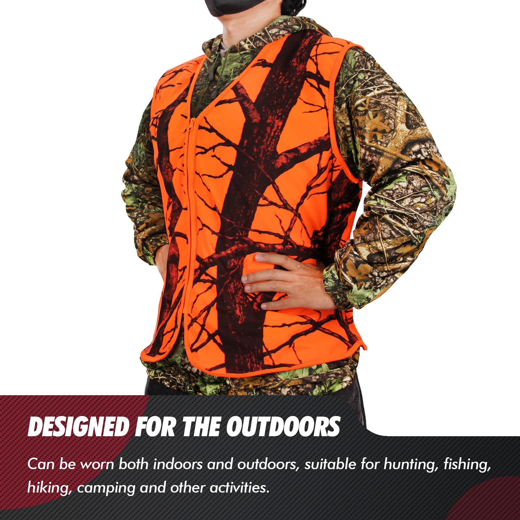 M-4XL Large Size Men Quick Dry Orange Hunting Vest Adult Outdoor Travel Hiking Camping Sleeveless Fishing Photography Waistcoat