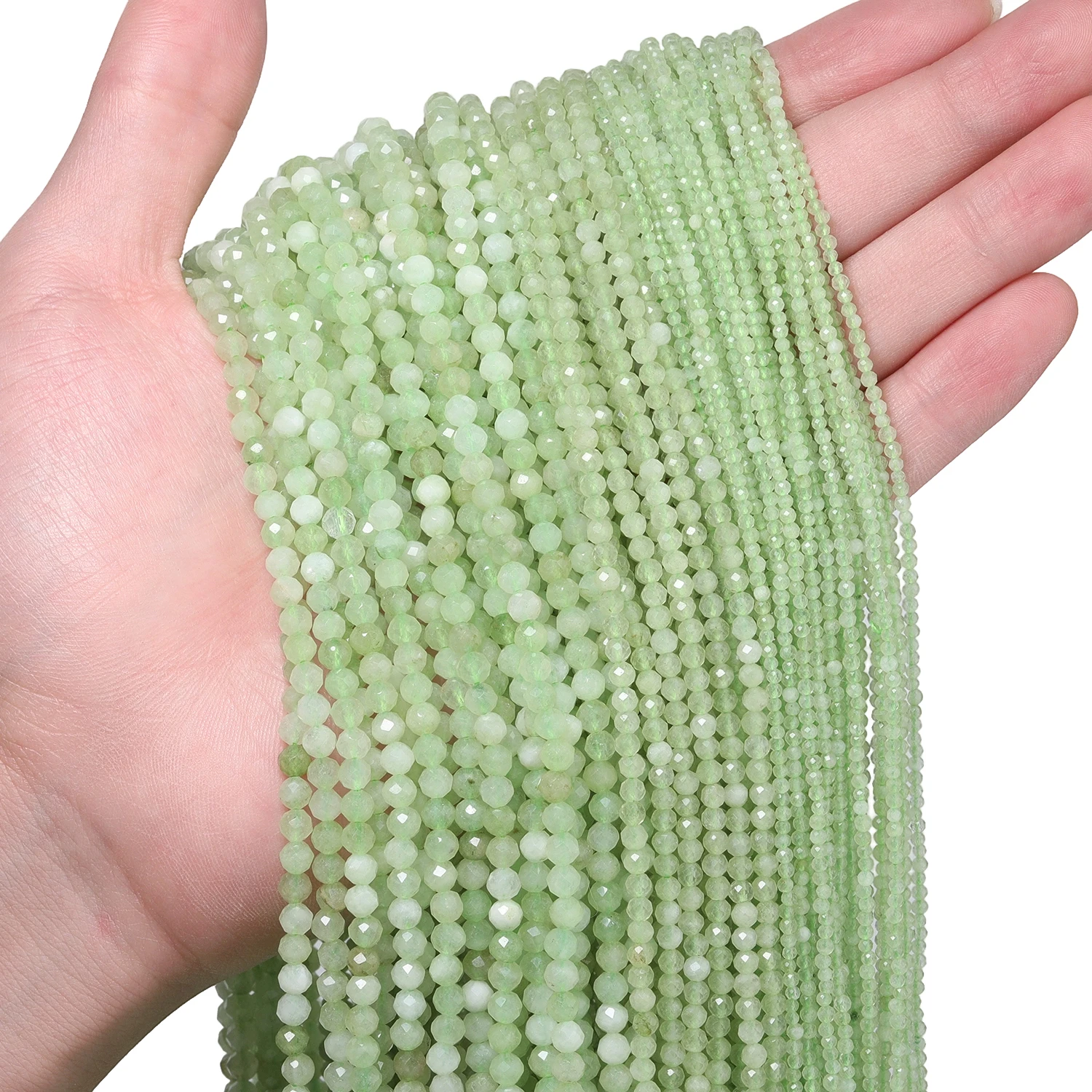 2/3/4mm Facettierte Kleine Perlen Natürlicher Amazonit Granat Turmalin Morganit Steinperlen für Schmuckherstellung DIY Zubehör Großhandel