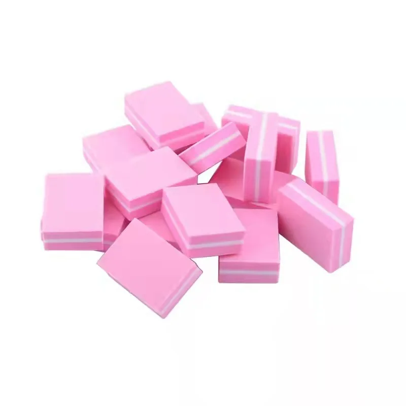 

100pcs lot Double-sided Mini Nail File Blocks Colorful Sponge Nail Polish Sanding Buffer Strips Polishing Manicure Tools