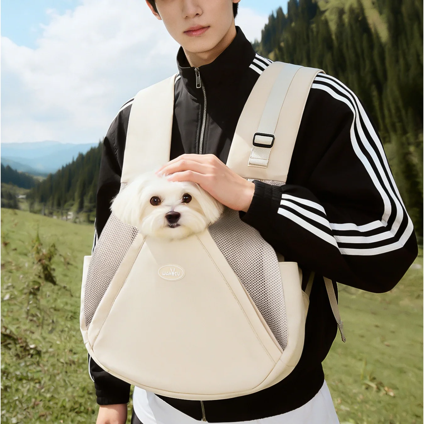 

pet Chest Front Bag breathable Backpack for Small Dogs Cats Breathable Mesh pet carrier Outdoor portable Puppy Cat Carry bag