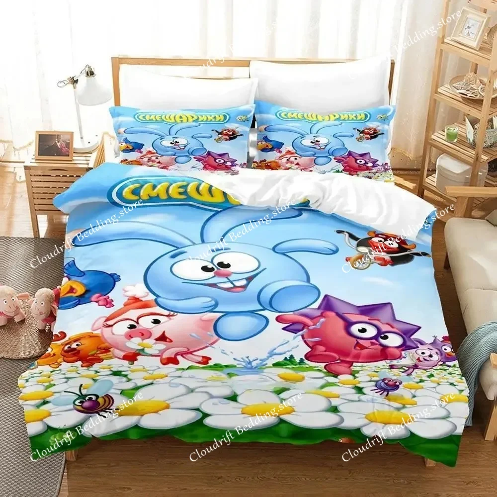 

Smeshariki Bedding Set Single Twin Full Queen King Size Bed Set Adult Kid Bedroom Duvet Cover Sets 3D Print Anime Bed Sheet Set
