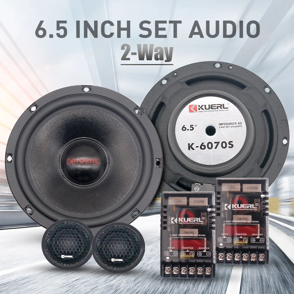 6.5 Inch Front Door Tweeter Subwoofer MAX160W High Quality 2-Way Car Speaker Set High Power Car Speaker Automobile Audio Upgrade