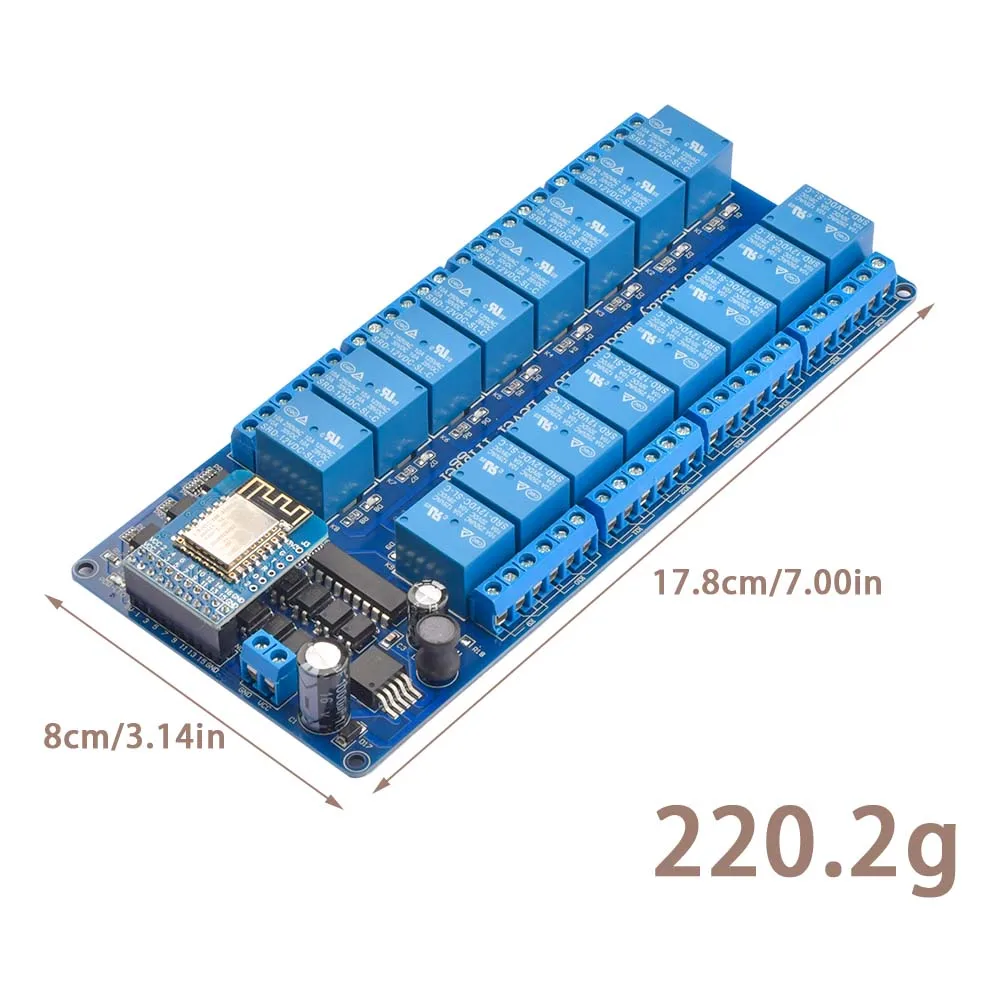 DC5V 12V 16 Channel Wifi Relay Module Onboard ESP8266 WIFI Module Microcontrollers Interface Power Relay For Arduino