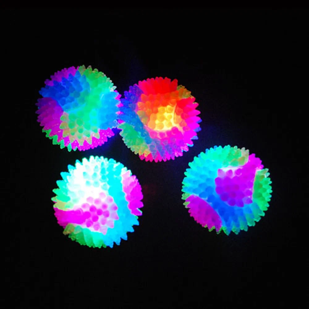 Lustige Haustierspielzeuge Kleiner Hund Leuchtender Ball Hundespielzeug TPR Dreifarbiger Glühender Elastischer Ball Hundetraining Ball Werfen Hundeball – Detail 2
