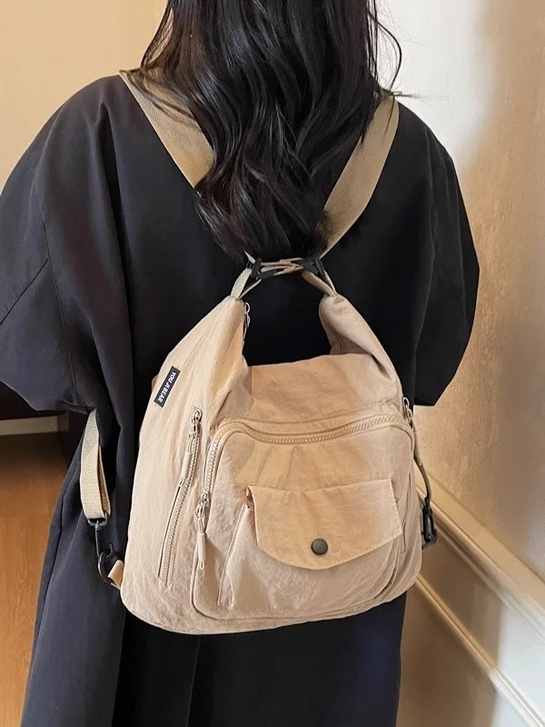 

Повседневная нейлоновая холщовая сумка-тоут с множеством карманов, деформируемая, многофункциональная, большой вместимости, для поездок на работу, на одно плечо, на два плеча