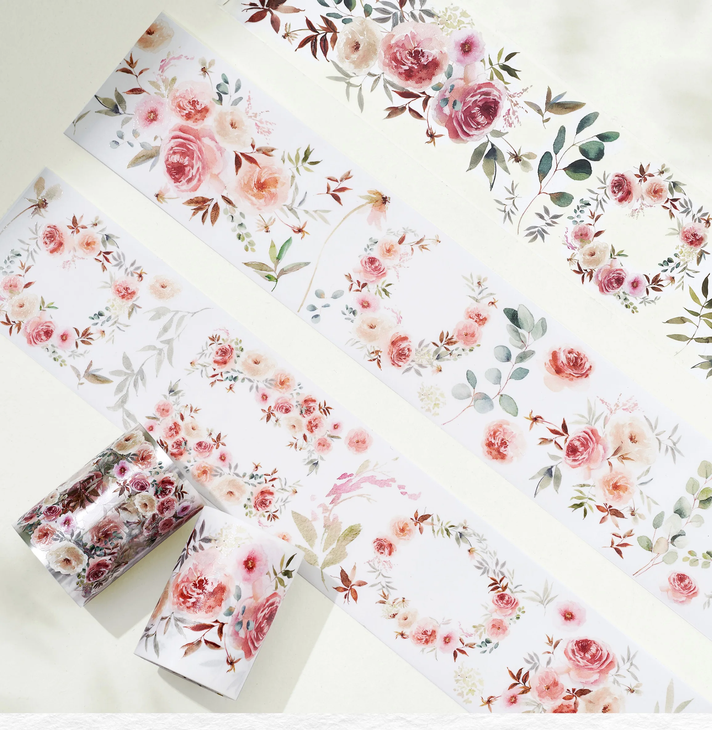 WT Studio Vintage Spring Floral Blue Rose Washi PET Tape Planner DIY Card Making Scrapbooking Plan Decorative Sticker