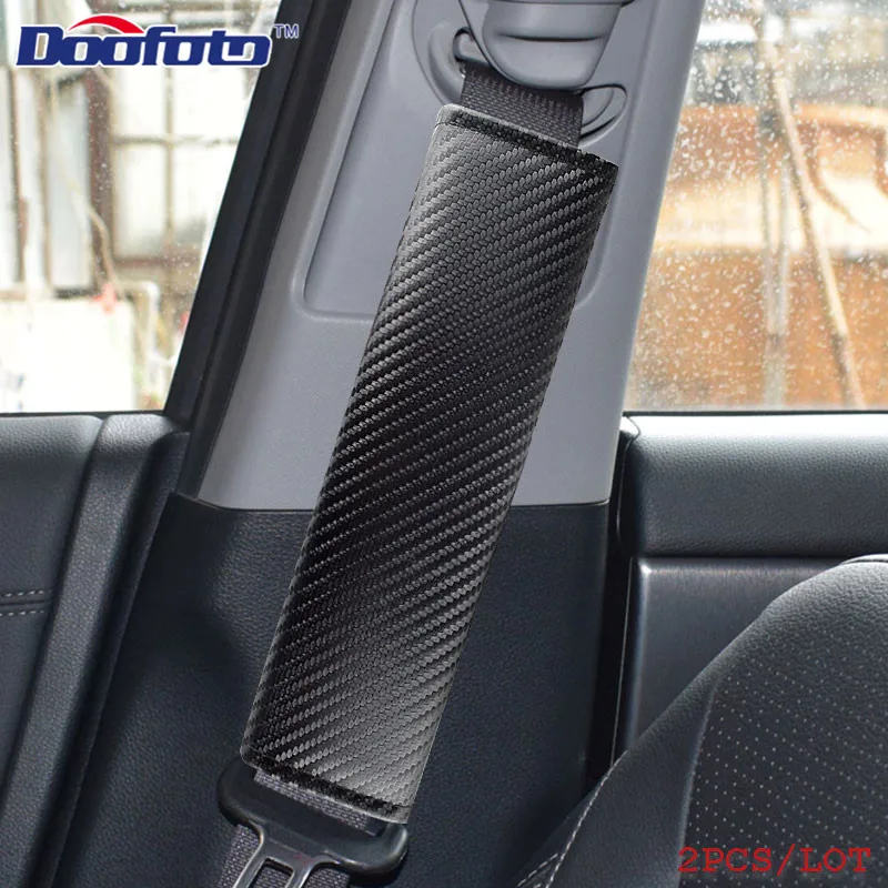 2pcs Universal Car safety Seat Belt Cover Carbon Fiber Auto Interior Luxurious Seatbelt Case Accessories