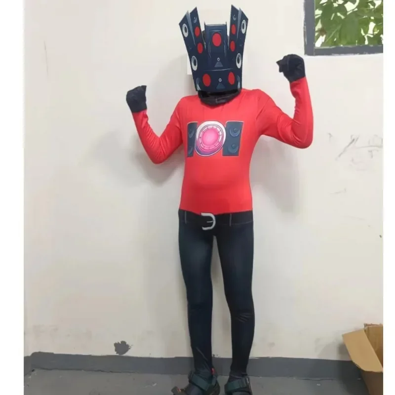 Costume de Cosplay T-Toilet pour Enfant, Combinaison de ixd'Halloween, Caméra de Télévision, Moniteur Audio de Jeu