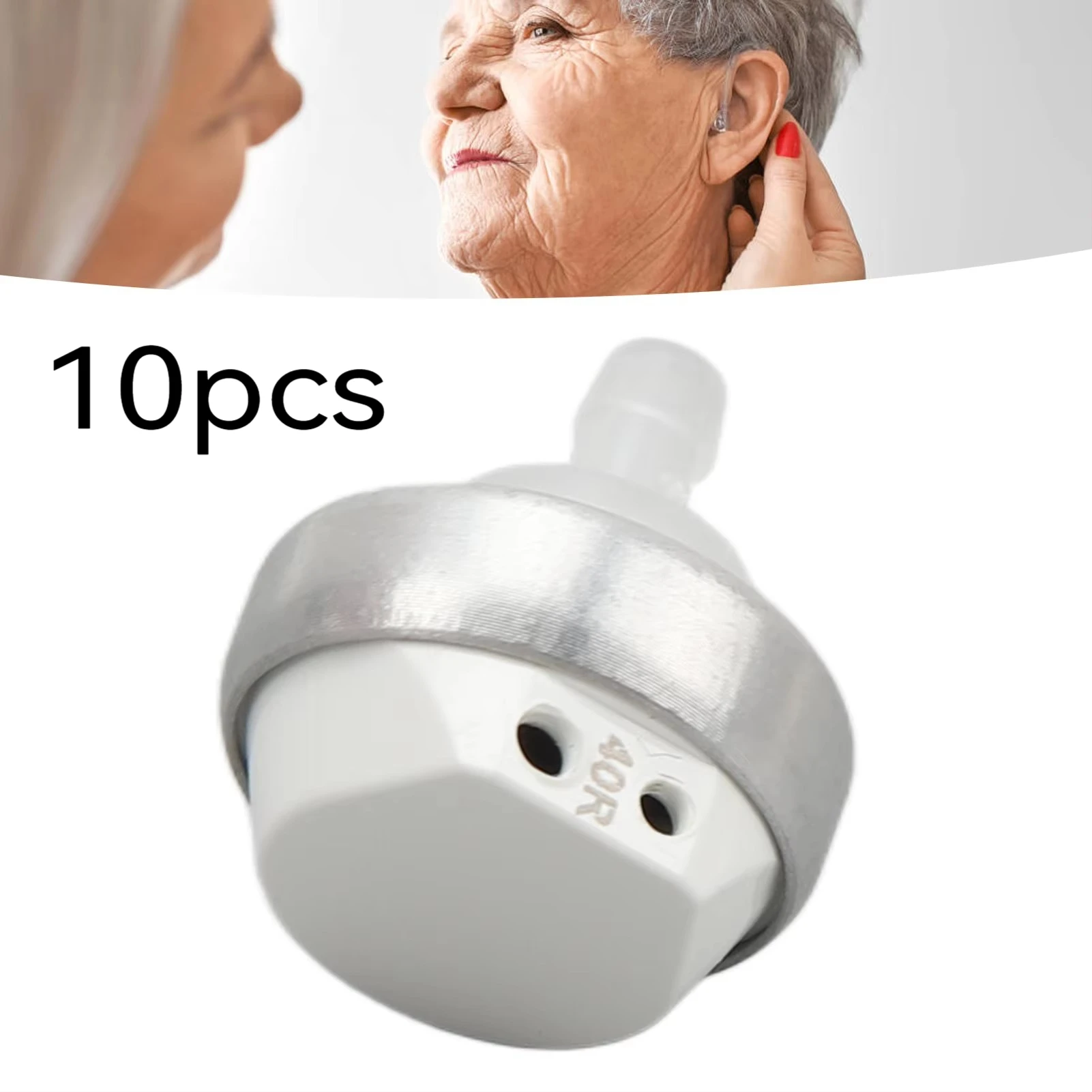 

10pcs Pocket Hearing Device Clear Receiver White Sound Aid 2 Core Receiver Replacement Accessory for Elderly Home