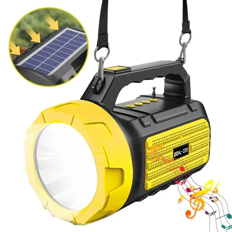 Outdoor Portable Wireless Caixa De Som Bluetooth Speaker Audio TF Card Insertion LED Light Flashlight Handheld Solar Charging