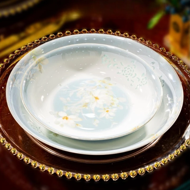 

Высококачественная китайская посуда, изысканный набор посуды из белого фарфора, домашний подарок для новичков