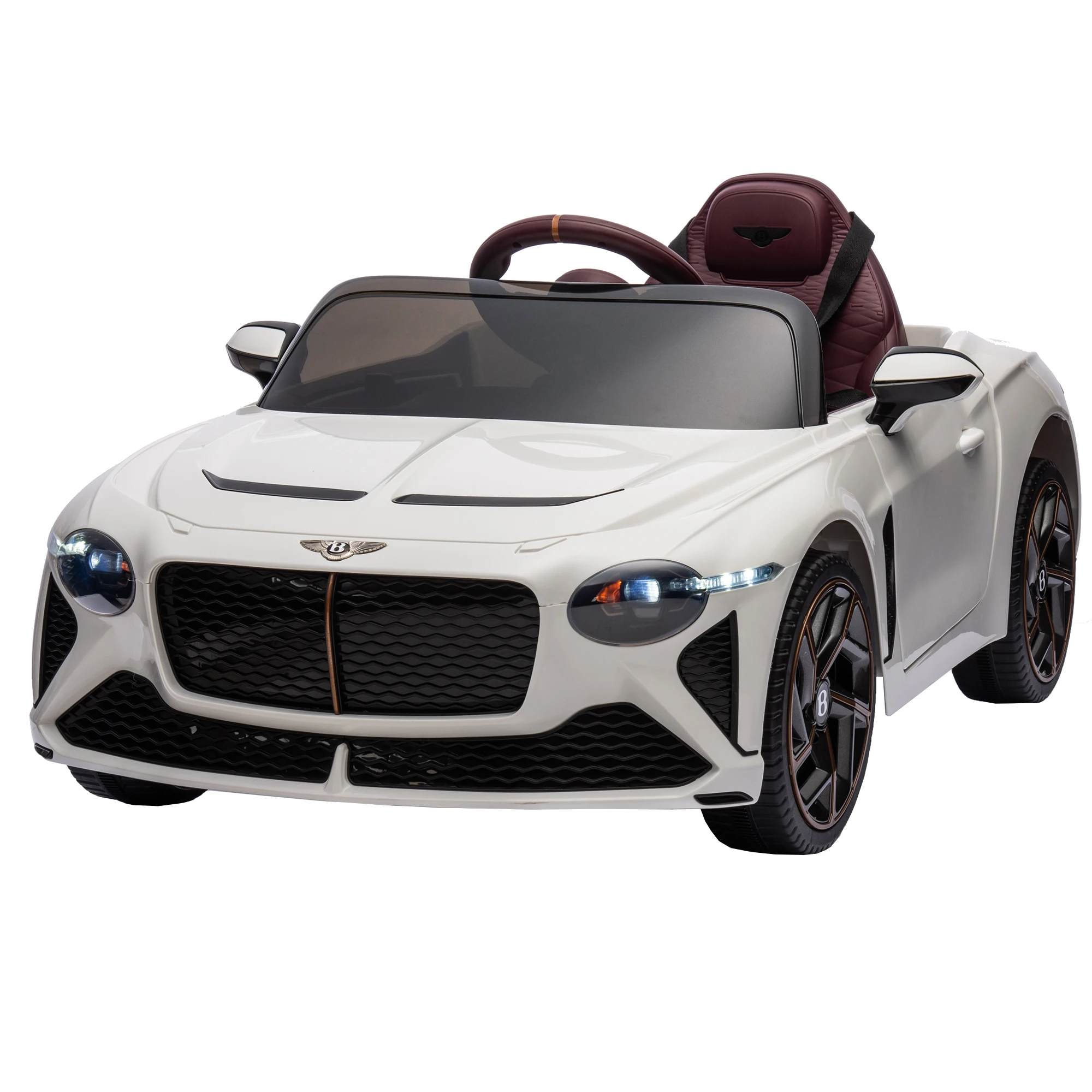 Bentley-Carro Elétrico Mulberry Ride-On Infantil, Potência Ajustável de 3 Velocidades para Crianças, 12V7A, 2.4G W, Controlo Remoto para Pais