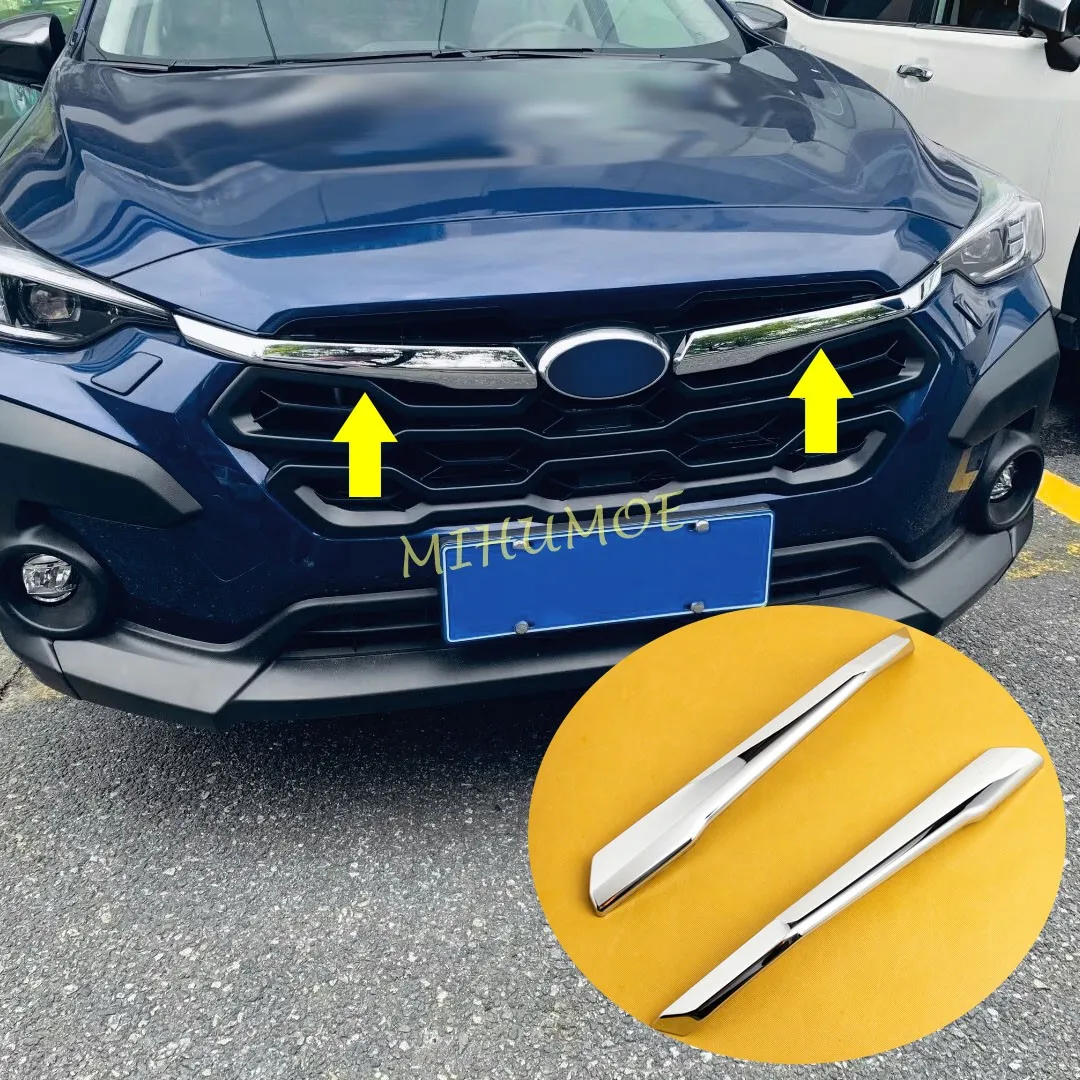 Para 2024-2025 subaru crosstrek chrome grade de entrada de ar grill guarnições tiras acessórios exteriores do carro