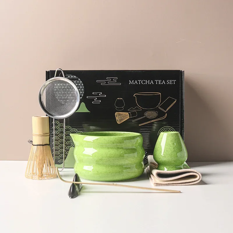 2/4//7PCS Japanese Matcha Set Handmade Home Easy Clean Bowl Bamboo Whisk Teaspoon Tea Sets Tea Making Tools Accessories Ceremony