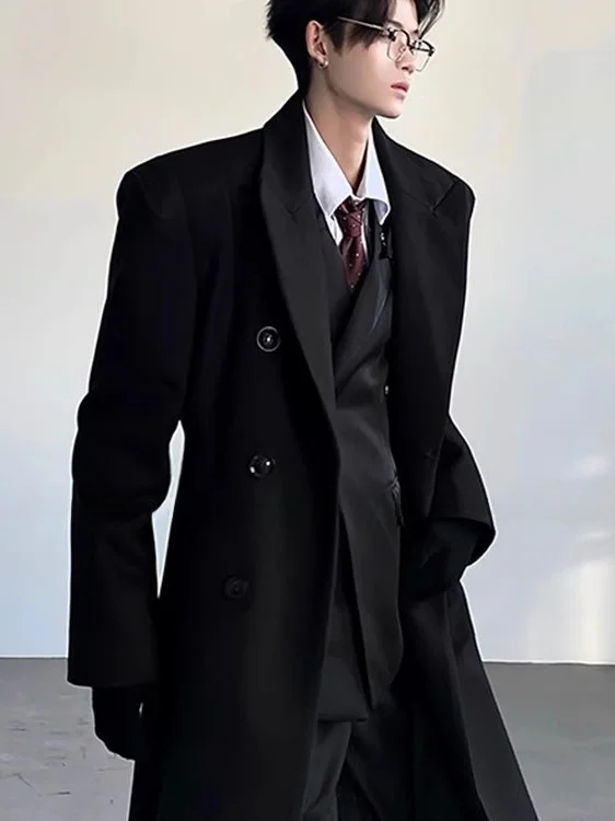 

Мужская демисезонная ветровка Briti Sle средней длины, двубортная, однотонная, из полиэстера