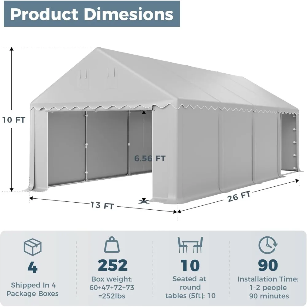 

Тент 13 x 26 дюймов, сверхмощная коммерческая палатка с вентиляцией и боковыми стенками
