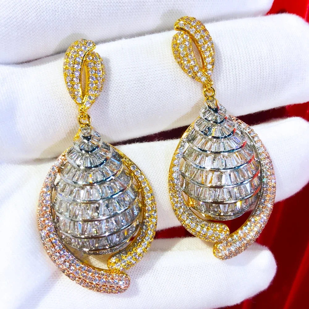 

Soramoore New Luxury Gorgeous Drop Earrings For Women Wedding Party Luxury Shiny Earrings Jewelry Gift Fashion High Quality