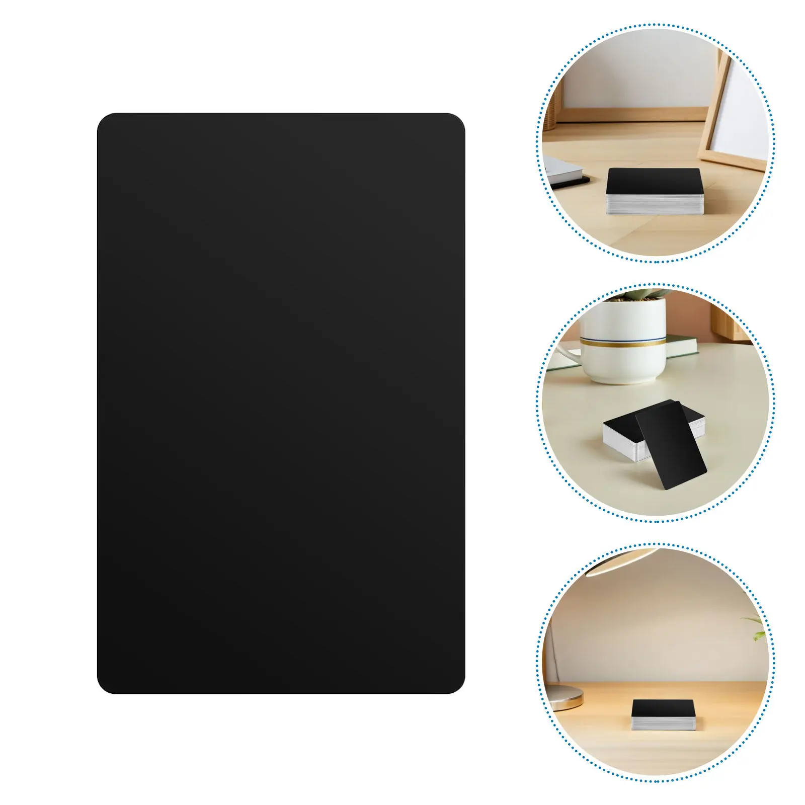

200Pcs Laser Engraving Calibration Cards Black Aluminum Business Card Blanks Stable Reflective Metal Sheets Precision Feedback