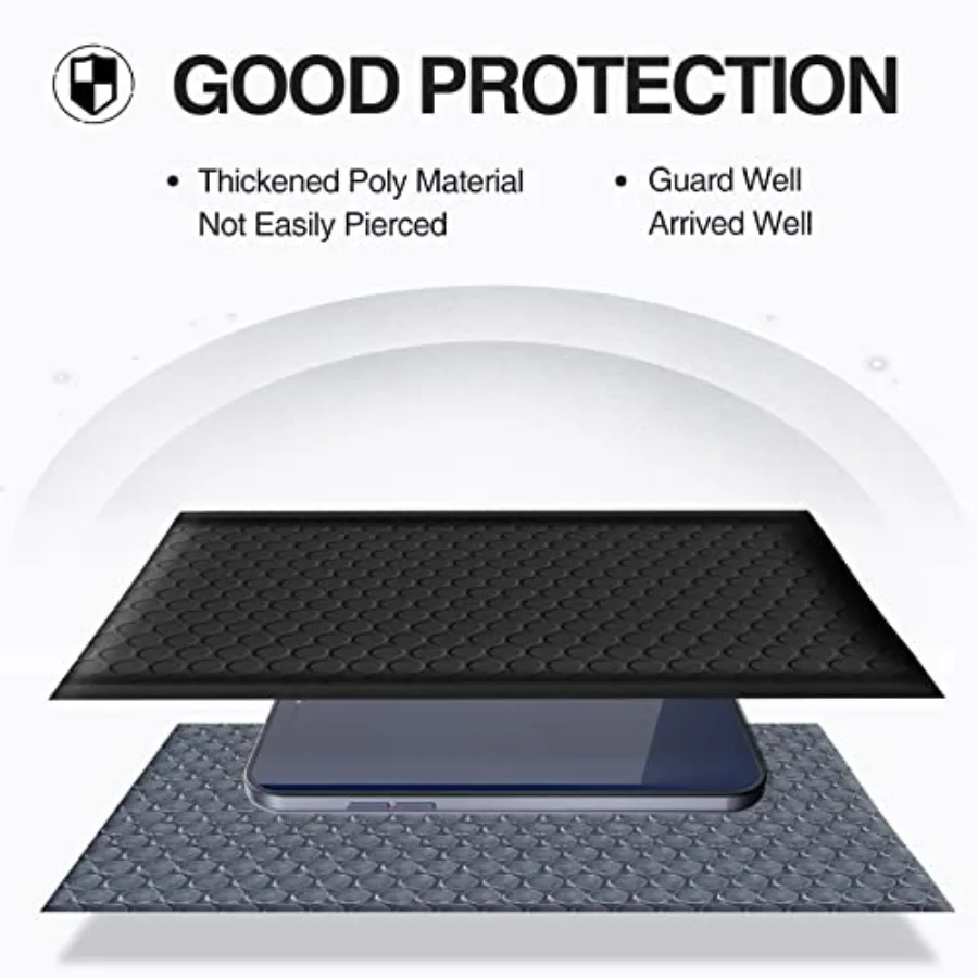 Bubble Mailers 3.5x6.5 Inch Black 50 Pack Padded Envelopes Usable Size 3.5x5 Small Business Mailing Packages Self Seal Adhesive - view 5