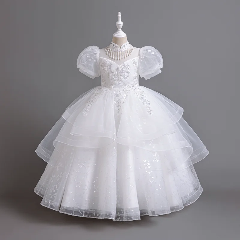 High End Dress for Children Replacement for Piano Performance Light Luxury Western-style Princess Dress for 6-12T Children Girl