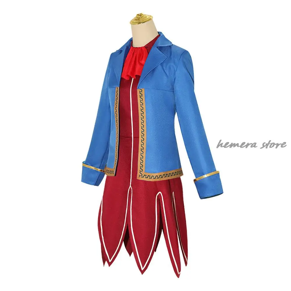 Anime Shangri-La Frontier Emul Cosplay Costume Wig Blue Jacket Dress Uniform Vorpal Rabbit Halloween Party Women Men Role Play