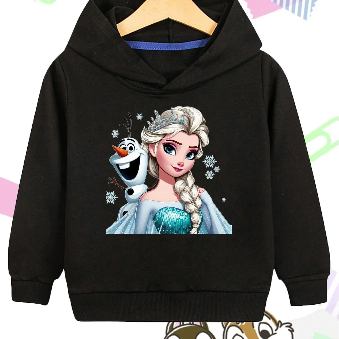 

Disney Autumn and Winter with Elsa Princess Double-sided Print Casual Wear Comfortable Autumn Clothing Halloween Christmas