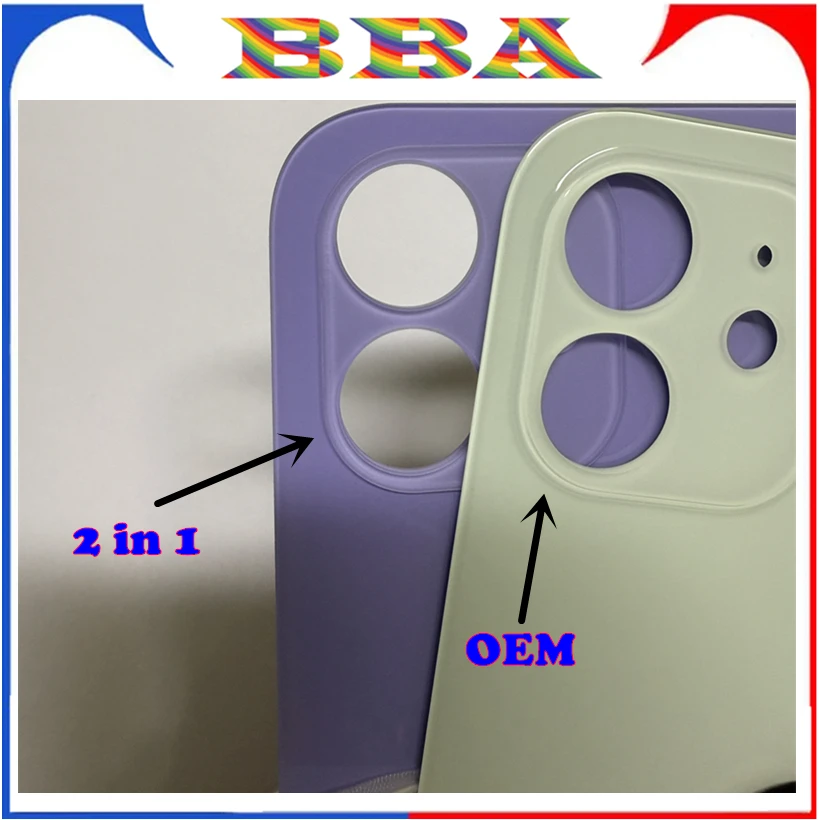 

For iPhone 12 Mini / 12 Big Camera Hole Back Glass Panel Phone Battery Back Cover Housing Case Panel Rear Glass