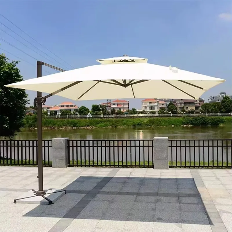 

Custom Outdoor Aluminum Garden Patio Umbrella Stand Beach Parasol Park Garden Outdoor Furniture Set Sunshade Advertising Table