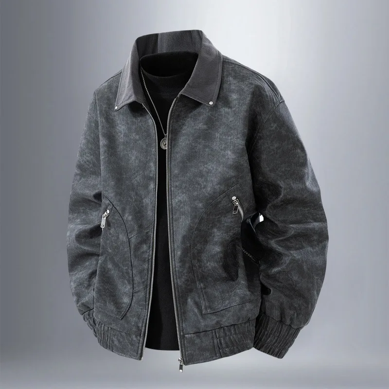 

Men's American Retro Leather Jacket Windproof Breathable Comfortable Soft for Spring And Autumn 2025